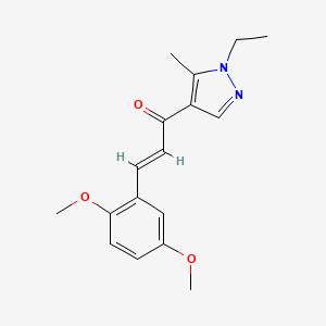 (E)-3-(2,5-DIMETHOXYPHENYL)-1-(1-ETHYL-5-METHYL-1H-PYRAZOL-4-YL)-2-PROPEN-1-ONE