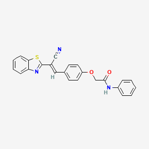 2-[4-[(E)-2-(1,3-benzothiazol-2-yl)-2-cyanoethenyl]phenoxy]-N-phenylacetamide