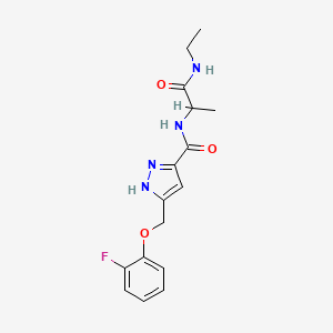 N-[2-(ethylamino)-1-methyl-2-oxoethyl]-5-[(2-fluorophenoxy)methyl]-1H-pyrazole-3-carboxamide