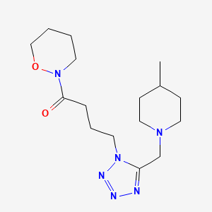 4-[5-[(4-Methylpiperidin-1-yl)methyl]tetrazol-1-yl]-1-(oxazinan-2-yl)butan-1-one