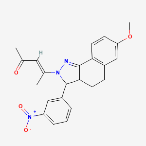 (E)-4-[7-methoxy-3-(3-nitrophenyl)-3,3a,4,5-tetrahydrobenzo[g]indazol-2-yl]pent-3-en-2-one