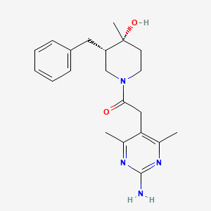 (3S*,4R*)-1-[(2-amino-4,6-dimethylpyrimidin-5-yl)acetyl]-3-benzyl-4-methylpiperidin-4-ol