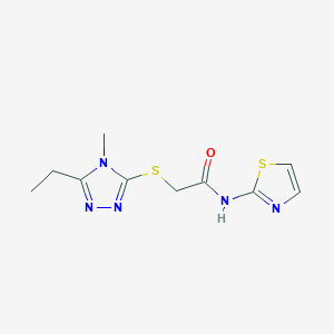 molecular formula C10H13N5OS2 B5340567 2-[(5-ethyl-4-methyl-4H-1,2,4-triazol-3-yl)sulfanyl]-N-(1,3-thiazol-2-yl)acetamide 