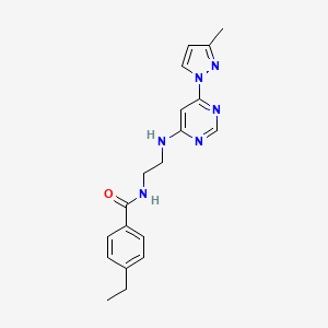 4-ethyl-N-(2-{[6-(3-methyl-1H-pyrazol-1-yl)-4-pyrimidinyl]amino}ethyl)benzamide