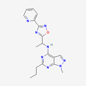 1-methyl-6-propyl-N-{1-[3-(2-pyridinyl)-1,2,4-oxadiazol-5-yl]ethyl}-1H-pyrazolo[3,4-d]pyrimidin-4-amine