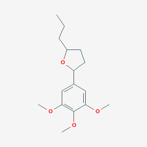 molecular formula C16H24O4 B053408 2-Propyl-5-(3,4,5-trimethoxyphenyl)tetrahydrofuran CAS No. 123220-47-3