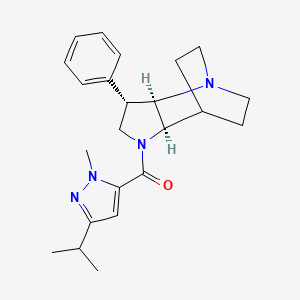 (2R*,3S*,6R*)-5-[(3-isopropyl-1-methyl-1H-pyrazol-5-yl)carbonyl]-3-phenyl-1,5-diazatricyclo[5.2.2.0~2,6~]undecane