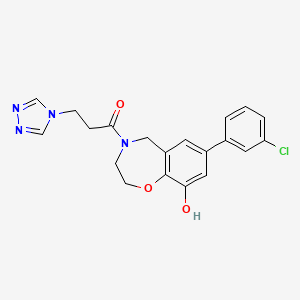 7-(3-chlorophenyl)-4-[3-(4H-1,2,4-triazol-4-yl)propanoyl]-2,3,4,5-tetrahydro-1,4-benzoxazepin-9-ol