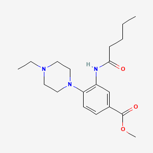 molecular formula C19H29N3O3 B5340902 methyl 4-(4-ethylpiperazin-1-yl)-3-(pentanoylamino)benzoate 