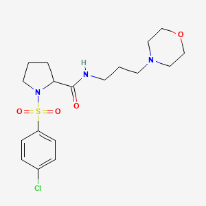 1-[(4-chlorophenyl)sulfonyl]-N-[3-(4-morpholinyl)propyl]prolinamide