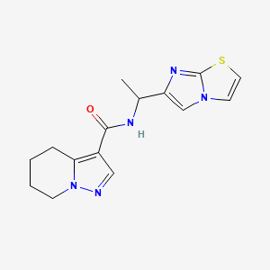 molecular formula C15H17N5OS B5341109 N-(1-imidazo[2,1-b][1,3]thiazol-6-ylethyl)-4,5,6,7-tetrahydropyrazolo[1,5-a]pyridine-3-carboxamide 