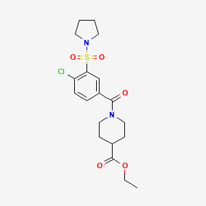 Ethyl 1-(4-chloro-3-pyrrolidin-1-ylsulfonylbenzoyl)piperidine-4-carboxylate