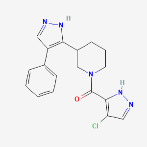 (4-chloro-1H-pyrazol-5-yl)-[3-(4-phenyl-1H-pyrazol-5-yl)piperidin-1-yl]methanone