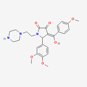 5-(3,4-dimethoxyphenyl)-3-hydroxy-4-(4-methoxybenzoyl)-1-[2-(1-piperazinyl)ethyl]-1,5-dihydro-2H-pyrrol-2-one