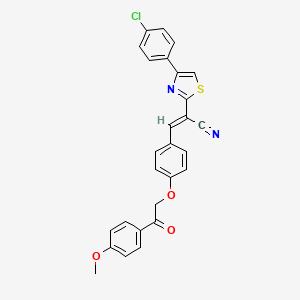 (E)-2-[4-(4-chlorophenyl)-1,3-thiazol-2-yl]-3-[4-[2-(4-methoxyphenyl)-2-oxoethoxy]phenyl]prop-2-enenitrile