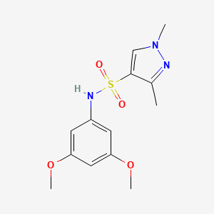 molecular formula C13H17N3O4S B5341487 N-(3,5-dimethoxyphenyl)-1,3-dimethyl-1H-pyrazole-4-sulfonamide 