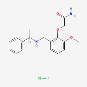 2-[2-Methoxy-6-[(1-phenylethylamino)methyl]phenoxy]acetamide;hydrochloride