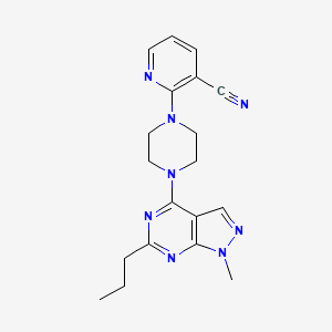 2-[4-(1-methyl-6-propyl-1H-pyrazolo[3,4-d]pyrimidin-4-yl)-1-piperazinyl]nicotinonitrile