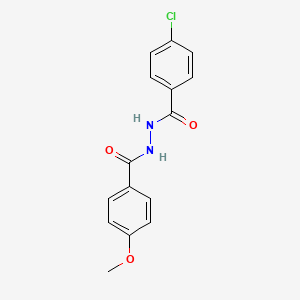 molecular formula C15H13ClN2O3 B5341685 4-chloro-N'-(4-methoxybenzoyl)benzohydrazide 