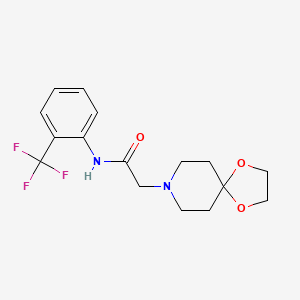 molecular formula C16H19F3N2O3 B5341718 2-(1,4-dioxa-8-azaspiro[4.5]dec-8-yl)-N-[2-(trifluoromethyl)phenyl]acetamide 