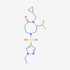 molecular formula C17H28N4O3S B5341739 4-(cyclopropylmethyl)-1-[(1-ethyl-1H-pyrazol-4-yl)sulfonyl]-3-isopropyl-1,4-diazepan-5-one 