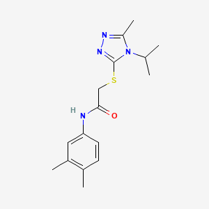 molecular formula C16H22N4OS B5341742 N-(3,4-DIMETHYLPHENYL)-2-[(4-ISOPROPYL-5-METHYL-4H-1,2,4-TRIAZOL-3-YL)SULFANYL]ACETAMIDE 