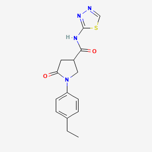 molecular formula C15H16N4O2S B5341745 1-(4-ethylphenyl)-5-oxo-N-(1,3,4-thiadiazol-2-yl)pyrrolidine-3-carboxamide 