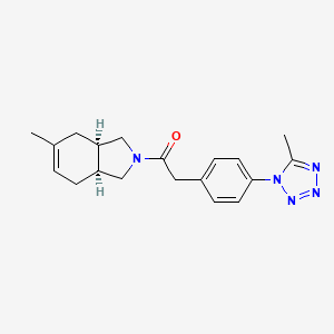 molecular formula C19H23N5O B5341789 (3aR*,7aS*)-5-methyl-2-{[4-(5-methyl-1H-tetrazol-1-yl)phenyl]acetyl}-2,3,3a,4,7,7a-hexahydro-1H-isoindole 