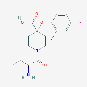 molecular formula C17H23FN2O4 B5341836 1-[(2S)-2-aminobutanoyl]-4-(4-fluoro-2-methylphenoxy)piperidine-4-carboxylic acid 