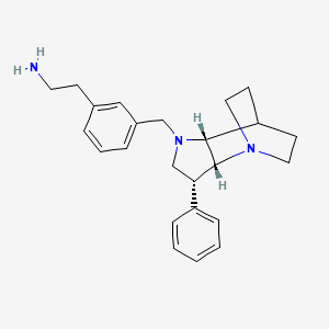 molecular formula C24H31N3 B5341848 2-[3-[[(2R,3R,6R)-3-phenyl-1,5-diazatricyclo[5.2.2.02,6]undecan-5-yl]methyl]phenyl]ethanamine 