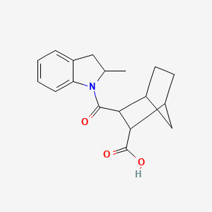 molecular formula C18H21NO3 B5341854 3-[(2-methyl-2,3-dihydro-1H-indol-1-yl)carbonyl]bicyclo[2.2.1]heptane-2-carboxylic acid 