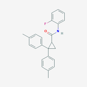 molecular formula C24H22FNO B5341861 N-(2-fluorophenyl)-2,2-bis(4-methylphenyl)cyclopropane-1-carboxamide 