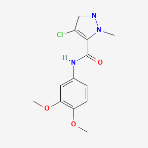 molecular formula C13H14ClN3O3 B5341910 4-chloro-N-(3,4-dimethoxyphenyl)-1-methyl-1H-pyrazole-5-carboxamide 