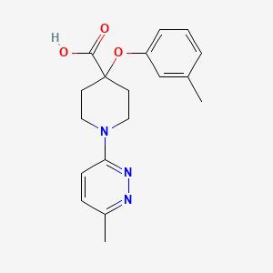 4-(3-methylphenoxy)-1-(6-methylpyridazin-3-yl)piperidine-4-carboxylic acid