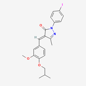 (4E)-2-(4-iodophenyl)-4-[[3-methoxy-4-(2-methylpropoxy)phenyl]methylidene]-5-methylpyrazol-3-one