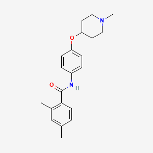 molecular formula C21H26N2O2 B5342082 2,4-dimethyl-N-{4-[(1-methyl-4-piperidinyl)oxy]phenyl}benzamide 