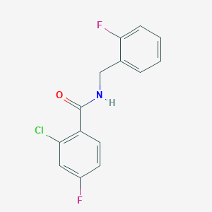 2-chloro-4-fluoro-N-[(2-fluorophenyl)methyl]benzamide