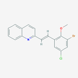 molecular formula C18H13BrClNO B5342109 2-[2-(3-bromo-5-chloro-2-methoxyphenyl)vinyl]quinoline 