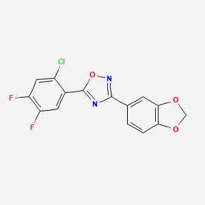 molecular formula C15H7ClF2N2O3 B5342156 3-(1,3-benzodioxol-5-yl)-5-(2-chloro-4,5-difluorophenyl)-1,2,4-oxadiazole 