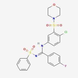 molecular formula C23H21ClFN3O5S2 B5342199 N-[4-chloro-3-(4-morpholinylsulfonyl)phenyl]-4-fluoro-N'-(phenylsulfonyl)benzenecarboximidamide 