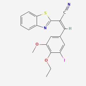 molecular formula C19H15IN2O2S B5342309 (Z)-2-(1,3-benzothiazol-2-yl)-3-(4-ethoxy-3-iodo-5-methoxyphenyl)prop-2-enenitrile 