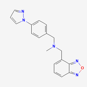 molecular formula C18H17N5O B5342314 (2,1,3-benzoxadiazol-4-ylmethyl)methyl[4-(1H-pyrazol-1-yl)benzyl]amine 