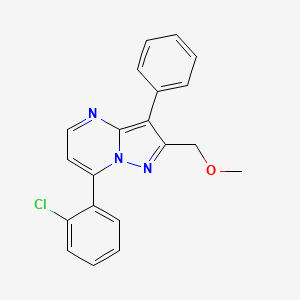 molecular formula C20H16ClN3O B5342402 7-(2-chlorophenyl)-2-(methoxymethyl)-3-phenylpyrazolo[1,5-a]pyrimidine 