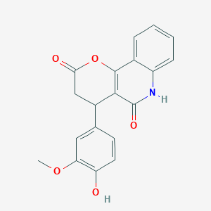 4-(4-HYDROXY-3-METHOXYPHENYL)-2H,3H,4H,5H,6H-PYRANO[3,2-C]QUINOLINE-2,5-DIONE