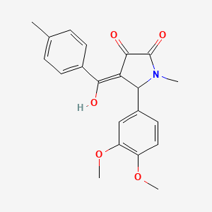 molecular formula C21H21NO5 B5342709 5-(3,4-dimethoxyphenyl)-3-hydroxy-1-methyl-4-(4-methylbenzoyl)-1,5-dihydro-2H-pyrrol-2-one 