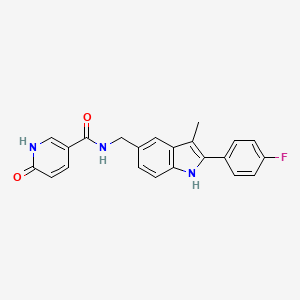 N-{[2-(4-fluorophenyl)-3-methyl-1H-indol-5-yl]methyl}-6-oxo-1,6-dihydropyridine-3-carboxamide