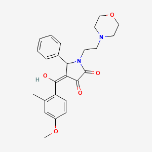 molecular formula C25H28N2O5 B5342731 3-hydroxy-4-(4-methoxy-2-methylbenzoyl)-1-[2-(4-morpholinyl)ethyl]-5-phenyl-1,5-dihydro-2H-pyrrol-2-one 