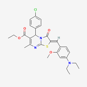 ethyl (2Z)-5-(4-chlorophenyl)-2-[[4-(diethylamino)-2-methoxyphenyl]methylidene]-7-methyl-3-oxo-5H-[1,3]thiazolo[3,2-a]pyrimidine-6-carboxylate