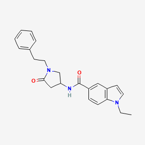 1-ethyl-N-[5-oxo-1-(2-phenylethyl)pyrrolidin-3-yl]-1H-indole-5-carboxamide