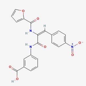 molecular formula C21H15N3O7 B5342841 3-[[(E)-2-(furan-2-carbonylamino)-3-(4-nitrophenyl)prop-2-enoyl]amino]benzoic acid 